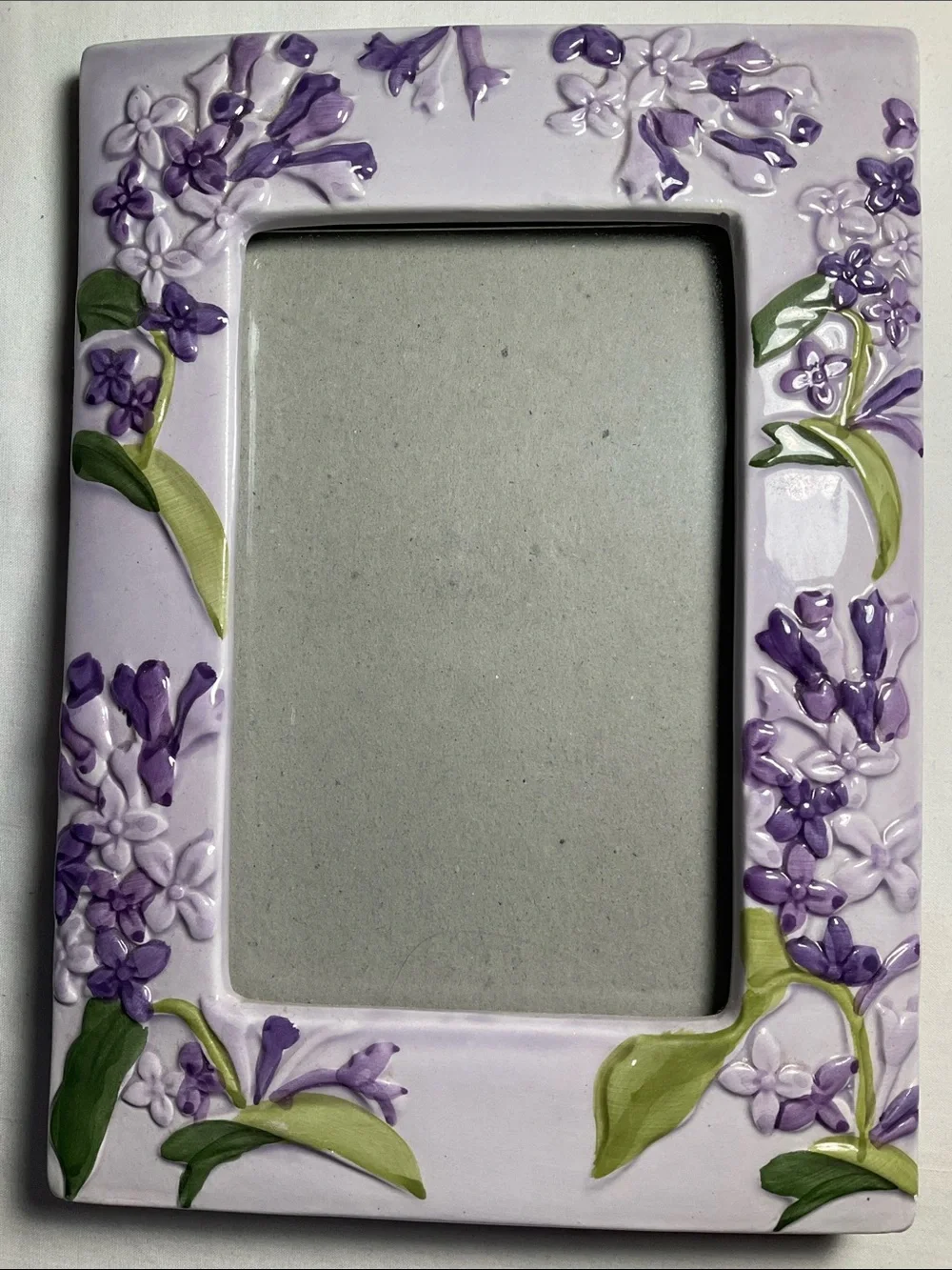 Floral Lavender Ceramic Picture Frame - Unbranded